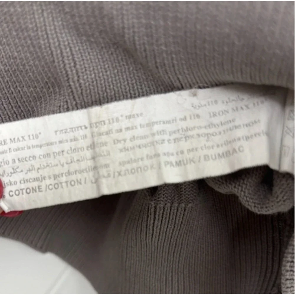Piazza Italia Men's Gray V-Neck Cotton Knit Pullover Sweater M Long Sleeve